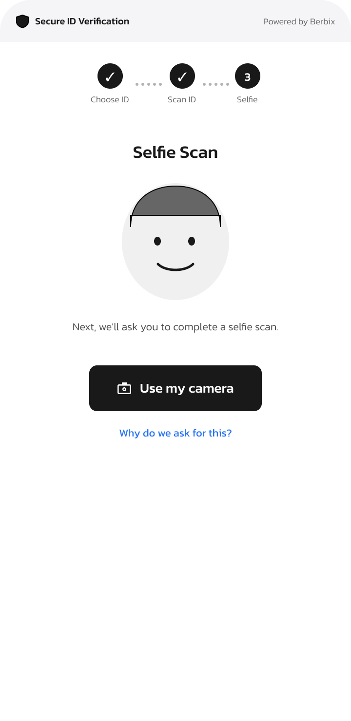 Berbix selfie scan step
